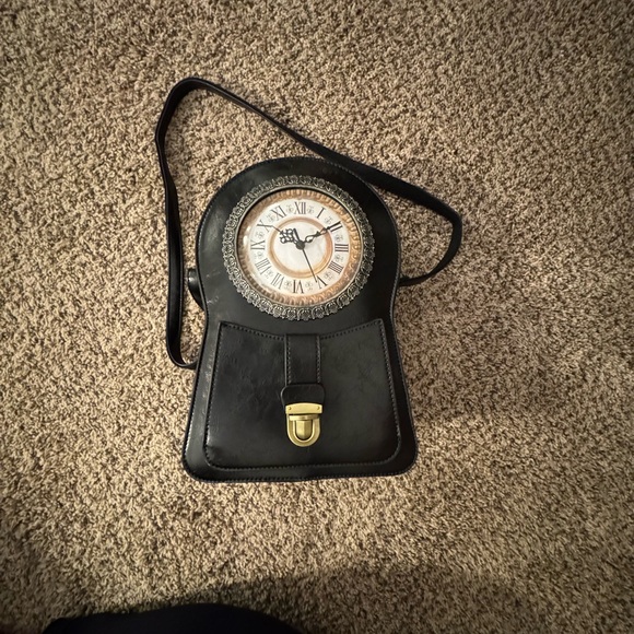 Elegant Black Clock Design Women's Bag - Picture 2 of 7